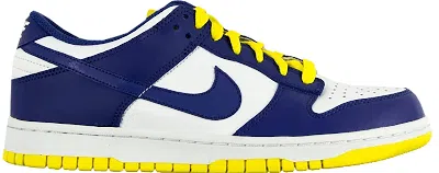 Pre-owned Nike Dunk Low (women's) Sneakers In White/wicked Purple/vibrant Yellow