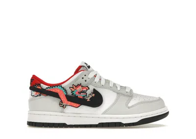 Pre-owned Nike Dunk Low Year Of The Dragon Sneakers In White/university Red In Multi
