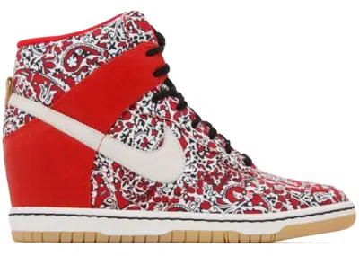 Pre-owned Nike Dunk Sky Hi Liberty Of London (women's) Sneakers In Sport Red/sail