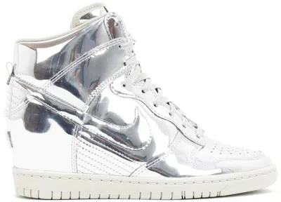 Pre-owned Nike Dunk Sky Hi Liquid Silver (women's) Sneakers In Metallic Silver/light Bone