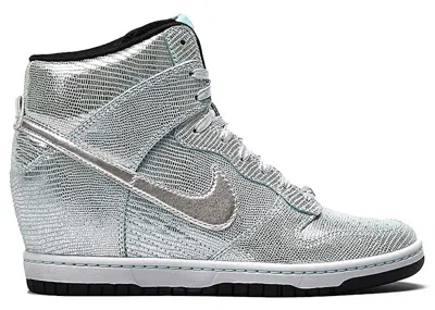Pre-owned Nike Dunk Sky Hi Qs Disco Ball (women's) Sneakers In Metallic Silver/glacier Ice
