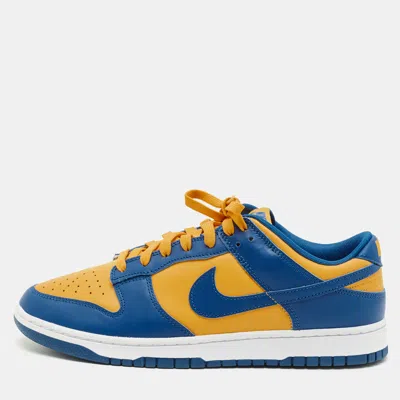 Pre-owned Nike Dunk Ucla Size 46 Blue/yellow Leather Low Top Sneakers