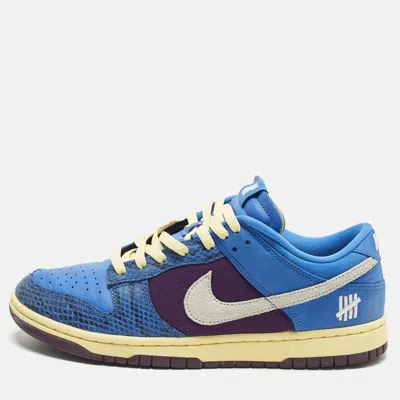 Pre-owned Nike Dunk Undefeated 5 On It Dunk Vs. Af1 Size 45 Multicolor Nubuck And Leather Low Top Sneakers