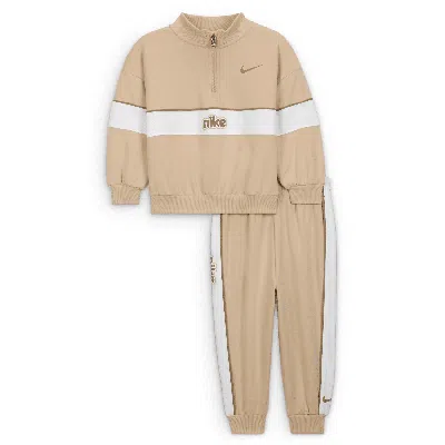 Nike E1d1 Baby Quarter-zip Top And Pants Set In Brown