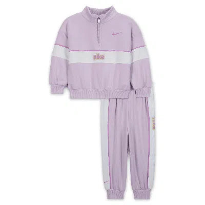 Nike E1d1 Baby Quarter-zip Top And Pants Set In Purple