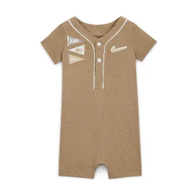 Nike E1d1 Baby Short Coverall In Brown