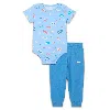 Nike E1d1 Baby Short Sleeve Bodysuit And Pants Set In Blue