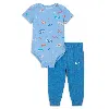 Nike E1d1 Baby Short Sleeve Bodysuit And Pants Set In Blue