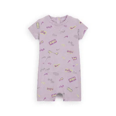 Nike E1d1 Baby Short Sleeve Short Coverall In Purple