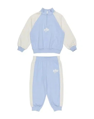 Nike Babies'  E1d1 Half Zip Set Toddler Girl Tracksuit Light Blue Size 5 Cotton, Polyester, Elastane