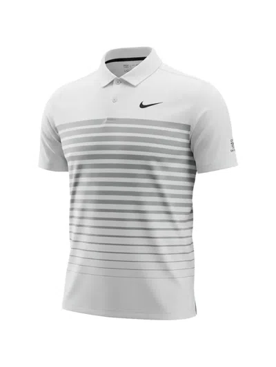 Nike East Lake Striped Polo Shirt In Gray