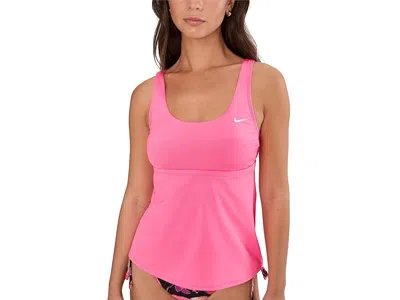 Nike Effortless Essential Scoop Neck Tankini In Pink