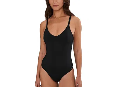 Nike Effortless Essential V-neck One Piece In Black