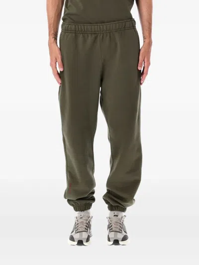 Nike Elastic-waist Fleece Track Pants In Brown