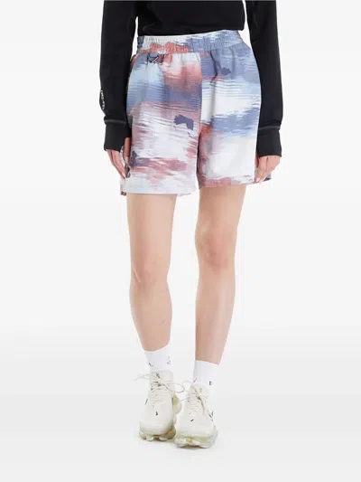 Nike Elastic-waistband Printed Shorts In Blue