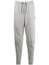 Nike Sportswear Tapered Logo-print Cotton-blend Tech-fleece Sweatpants In Grey