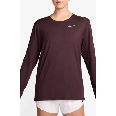 Nike Mens  Dri-fit Stride Waffle Crew In Burgundy Crush/reflective Silv