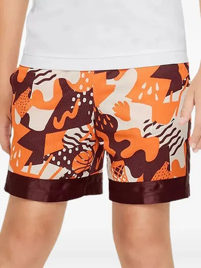 Nike Kids' Elite Abstract-print Shorts In Orange