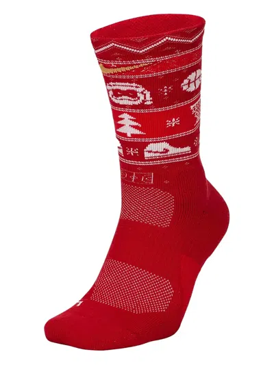 Nike Elite Christmas Socks In Red