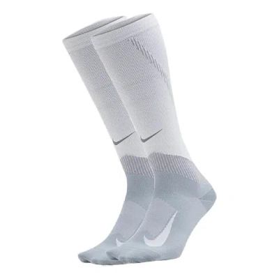 Nike Elite Over-the-calf Running Socks 1 In Gray