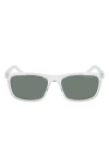 Nike Embar 56mm Polarized Square Sunglasses In White