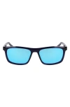 Nike Embar 56mm Polarized Square Sunglasses In Blue