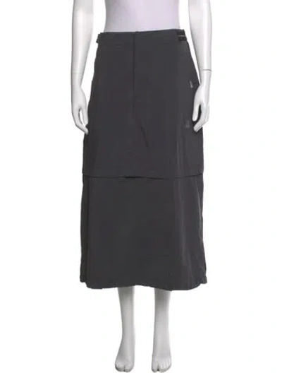 Pre-owned Nike Embroidered Accent Long Skirt W/ Tags In Grey