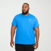 Nike Embroidered Logo Mens Crew Neck Short Sleeve Active Big And Tall T-shirt In Blue