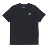 Nike Sportswear Club Embroidered Logo Solid Color Round Neck Short Sleeve Black In Black