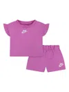 Nike Embroidered-logo Shorts Set In Pink