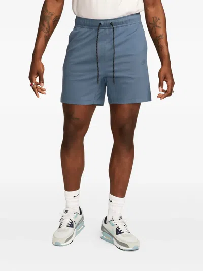 Nike Embroidered-logo Track Shorts In Blue