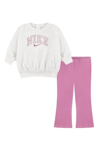 Nike Babies'  Embroidered Sweatshirt & Flare Pants Set In Multi