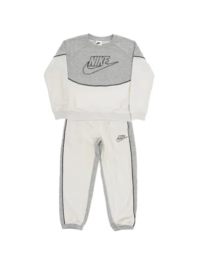 Nike Kids' Embroidered Tracksuit In Grey