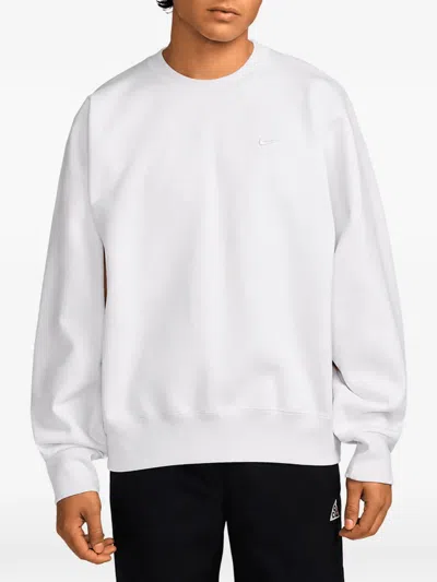 Nike Embroidered-logo Sweatshirt In White