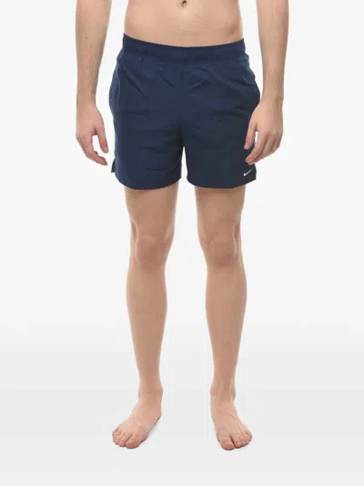 Nike Embroidered-logo Swim Shorts In Blue