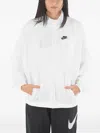 Nike Logo Embroidered Solid Color Windbreaker Jacket In White