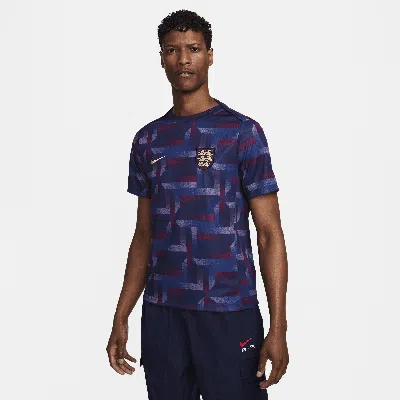 Nike England Academy Pro  Men's Dri-fit Soccer Pre-match Short-sleeve Top In Purple