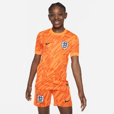 Nike England (men's Team) 2024/25 Stadium Goalkeeper Big Kids'  Dri-fit Soccer Replica Short-sleeve Jerse In Orange