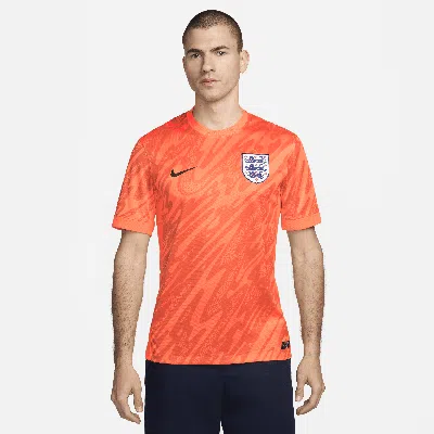 Nike England (team) 2024/25 Stadium Goalkeeper  Men's Dri-fit Soccer Replica Short-sleeve Jersey In Orange