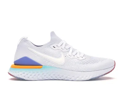 Pre-owned Nike Epic React Flyknit 2 Ember Glow (women's) Sneakers In White/hyper Jade In Multi