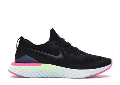 Pre-owned Nike Epic React Flyknit 2 Hyper Pink (women's) Sneakers In Black/sapphire In Multi