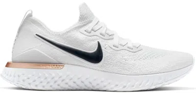 Pre-owned Nike Epic React Flyknit 2 Unite Totale (women's) Sneakers In White/midnight Navy Blue/rose Gold In Multi