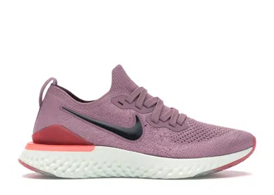 Pre-owned Nike Epic React Flyknit 2 (women's) Sneakers In Plum Dust/black/ember Glow In Multi