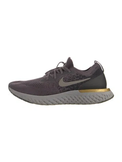 Pre-owned Nike Epic React Flyknit Deep Purple Ash Athletic Sneakers In Gray