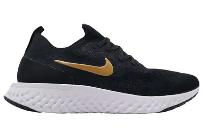 Pre-owned Nike Epic React Flyknit Gold (women's) Sneakers In Black/metallic Gold