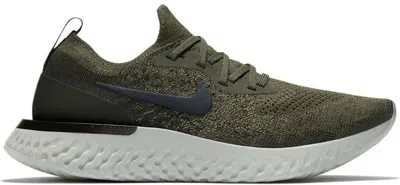 Pre-owned Nike Epic React Flyknit Olive (women's) Sneakers In Cargo Khaki/black/sequoia
