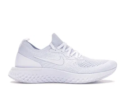 Pre-owned Nike Epic React Flyknit True (women's) Sneakers In True White/pure Platinum