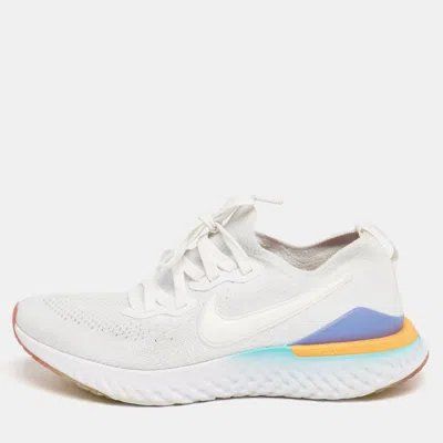Nike Epic React White Knit Fabric Low Top Sneakers