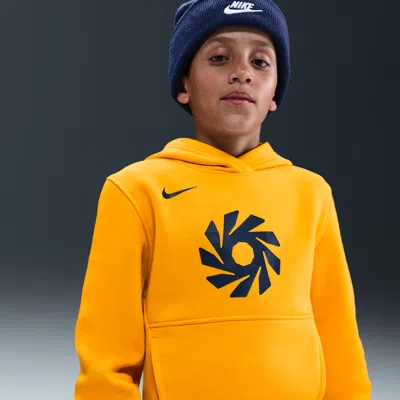Nike Erling Haaland Club Fleece Big Kids' Soccer Hoodie In Yellow