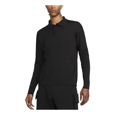 Nike Esc Long Sleeve Knit Polo 'black'